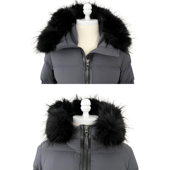 Mackage | Calla Stretch Down Coat w/ Detachable Fox Fur Trim – XS, Charcoal - Picture 8 of 15